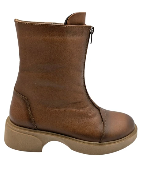 Alize Hi Kadın Hakiki Deri Fermuarlı Rahat Bot - Resim 2