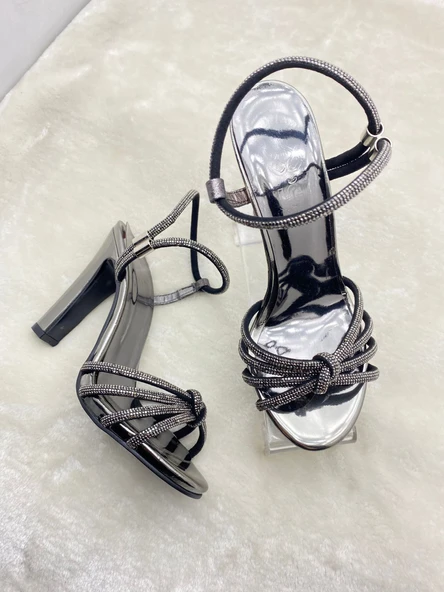 ÇİĞDEM PLATİN PLATFORM TAŞLI ABİYE AYAKKABI (UĞL) - Resim 7