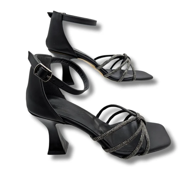 Velours Divin Kadın Taşlı Kadeh Topuk Abiye Ayakkabı - Resim 9