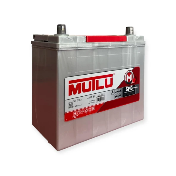 MUTLU AKÜ 12V 55 AMPER 450A EN ÜRETİM YILI 2024 SON ÜRETİM