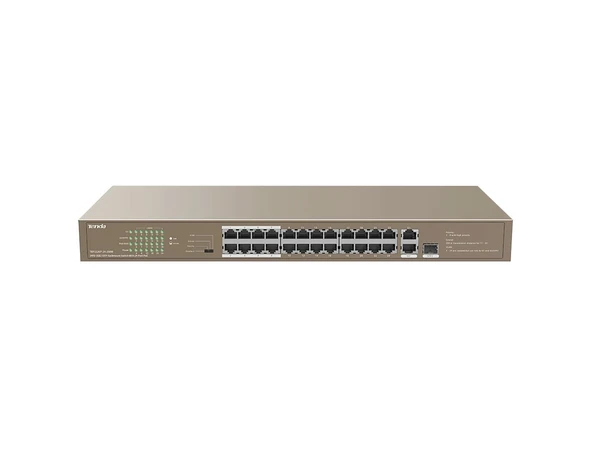 TENDA TEF1126P-24-250W 24FE PoE Port (250W), 1GE Uplink, 1xCombo SFP Switch ürün görseli 1