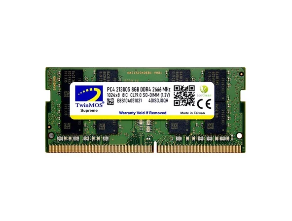 TwinMOS Sodimm 8 GB 2666MHz DDR4 Notebook Ram