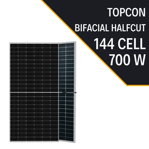 TOPCON BIFACIAL 700W HALF CUT  GÜNEŞ PANELİ - Resim 3
