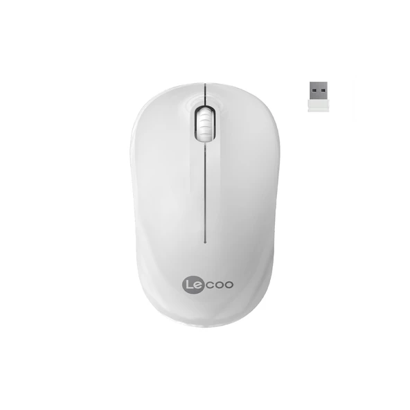LECOO WS206 BEYAZ KABLOSUZ 1200DPI 3 TUŞLU OPTİK MOUSE