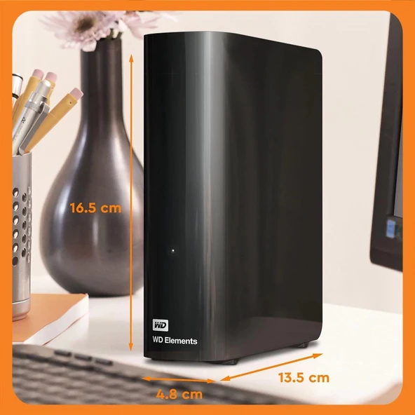 Western Digital Elements Desktop WDBWLG0100HBK USB 3.0 3.5" 10 TB Harici Harddisk - Resim 5