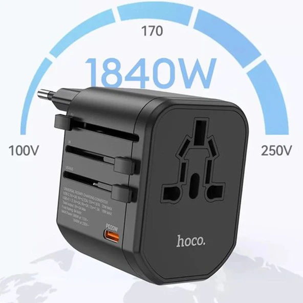HOCO AC15 20W PD QC 3.0 Hızlı Şarj Universal Priz - 5