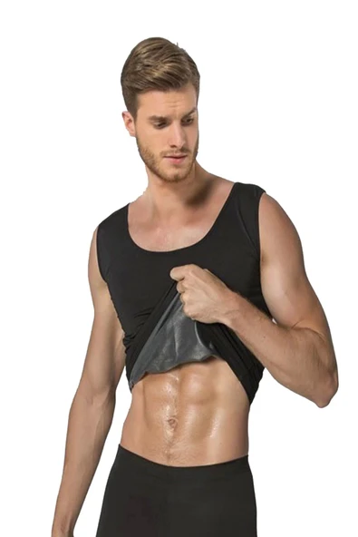 Siyah Erkek Termal Sauna Atlet - 744 - 2