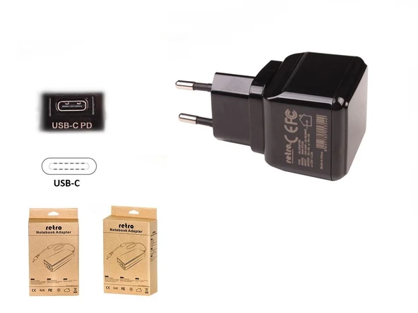 RETRO 18W USB-C PD Tablet ve Telefon Adaptörü RNA-UTC18