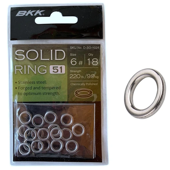 BKK Solid Ring-51 Assist Halkası No:6 (18'li Paket)