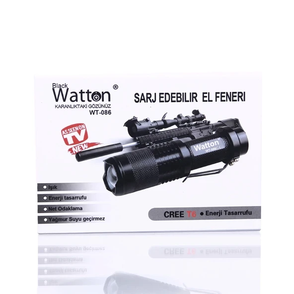 Orjinal 800 Lümen T6 Şarjlı El Feneri  Wt-086 - 2