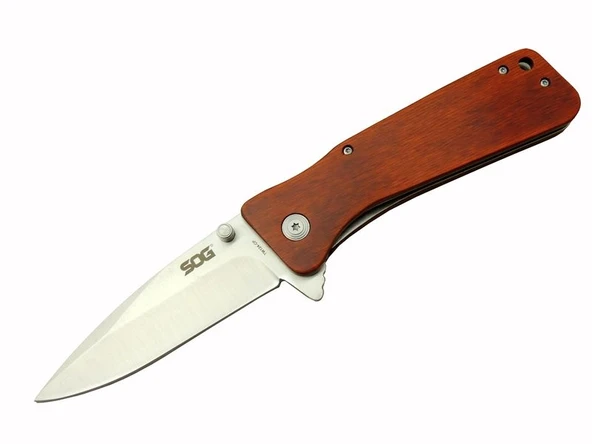 SOG TWI24-CP RD Outdoor Çakı 23 cm - Ahşap Saplı, Otomatik, Kılıflı