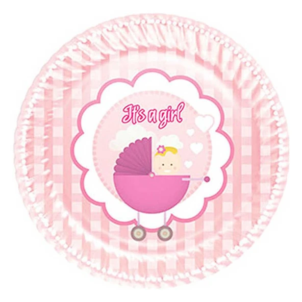 TABAK KARTON ITS A GIRL PEMBE PUSETLİ