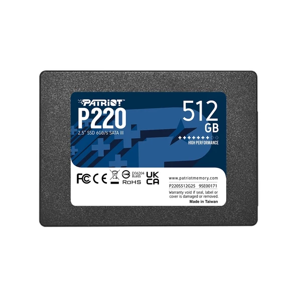 Patriot P220 512GB 550/500MB/s 2.5 SATA3 SSD Disk (P220S512G25)