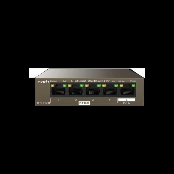 TENDA TEG1105PD 5PORT 10/100/1000 POE EXTENDER ürün görseli