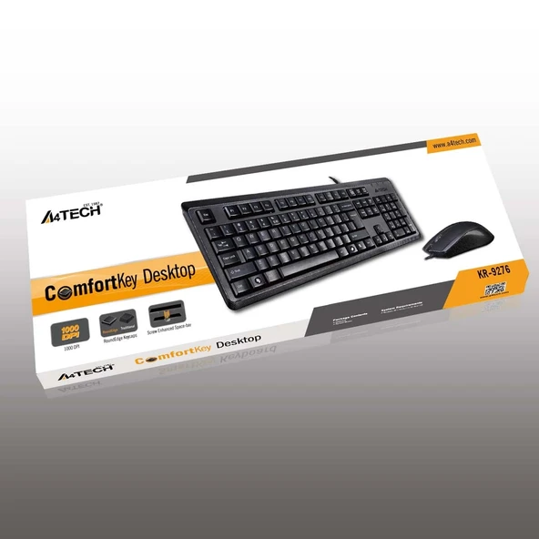 A4 TECH KR-9276 Q USB STANDART KLAVYE+OPTİK MOUSE - 2
