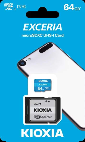 64GB MICRO SDHC C10 100MB/s KIOXIA LMEX1L064GG2 ürün görseli