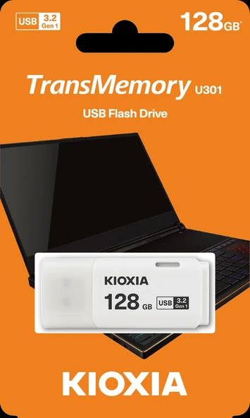 128GB USB3.2 GEN1 KIOXIA BEYAZ USB BELLEK LU301W128GG4 - 1