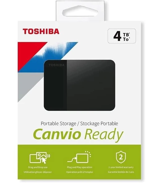 4TB CANVIO READY 2.5 USB3.2 TOSHIBA HDTP340EK3CA ürün görseli