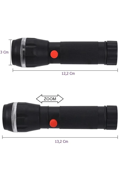 Ps-7083 Plastik Zoomlu Pilli El Feneri - 2