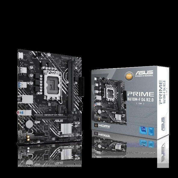 ASUS PRIME H610M-F D4 R2.0 DDR4 3200MHZ MATX - Resim 1