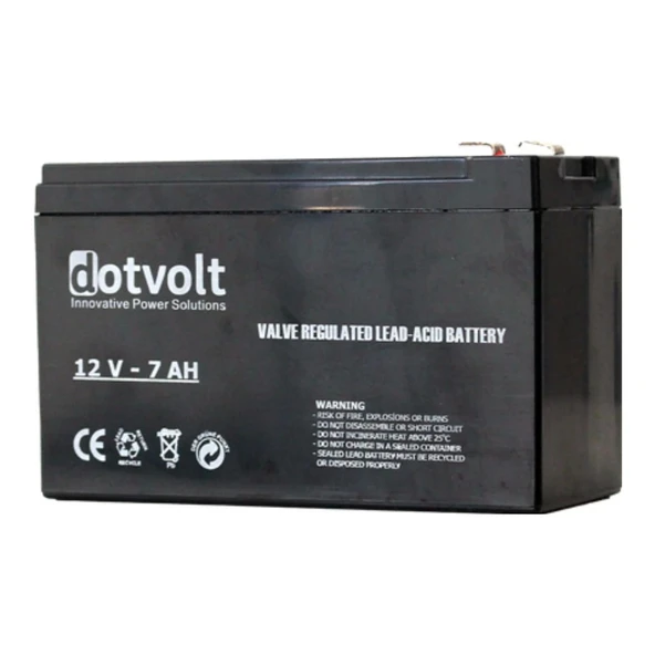 DOTVOLT VOLT DT7-12 12V 7AH Kuru Tip UPS+Güvenlik Aküsü