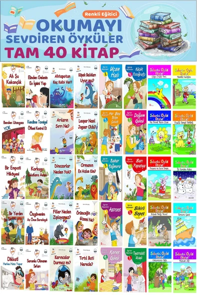 1.Sınıflar İçin Renkli Eğitici Okumayı Sevdiren Hikayeler (40 Kitap) ürün görseli 1