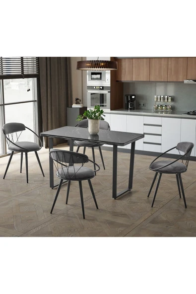 Kagu Relax Tel Sandalye Mutfak,Balkon,Çalışma Odası 4'Lü Siyah - 2