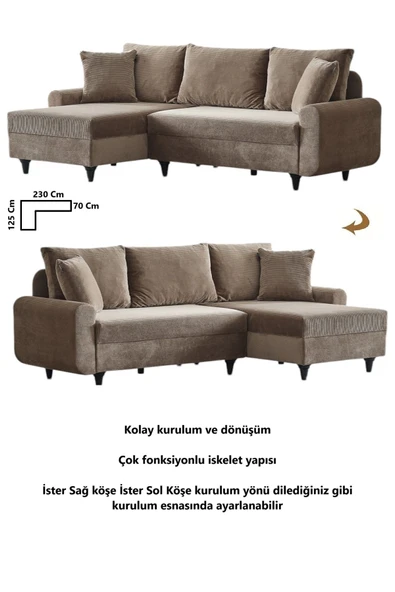 Kagu Corner Flavia Köşe Takımı Kahve - 2
