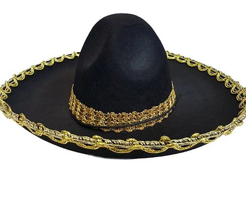 Nessiworld Altın Renk Şeritli Meksika Mariachi Latin Şapkası 55 cm Çocuk - 2
