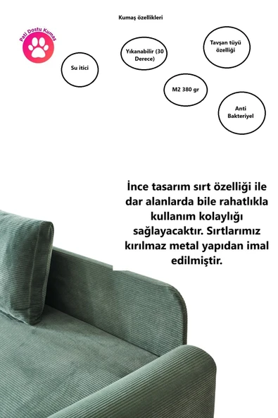 Kagu Corner Flavia Köşe Takımı Haki - 3