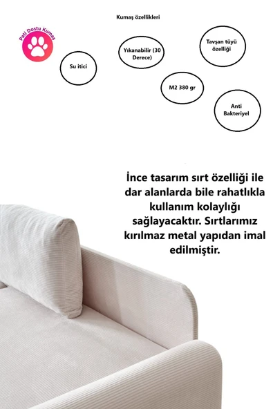 Kagu Corner Flavia Köşe Takımı Puflu Ekru - 4