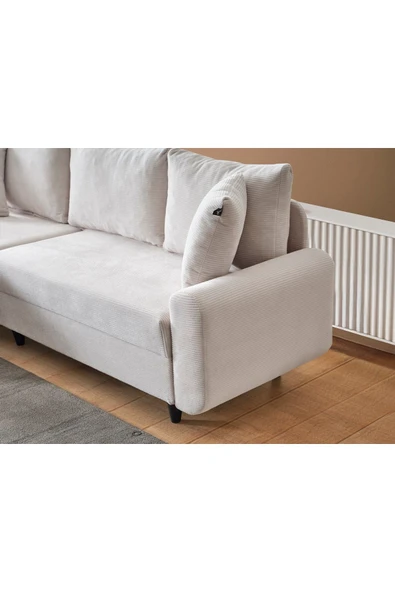 Kagu Corner Flavia Köşe Takımı Puflu Ekru - 6