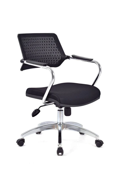 Koltukstilim   Carmel Siyah Fileli Krom Çalışma Koltuğu Ofis Koltuğu - Resim 2