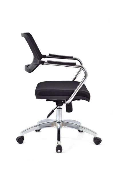 Koltukstilim   Carmel Siyah Fileli Krom Çalışma Koltuğu Ofis Koltuğu - Resim 3