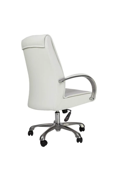 Koltukstilim   Ads Beyaz Deri Çalışma Koltuğu - Resim 3