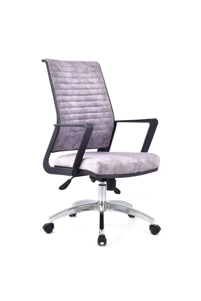 Koltukstilim   Magenta Gri Deri Çalışma Koltuğu Ofis Koltuğu Büro Koltuğu Ofis Sandalyesi - Resim 2