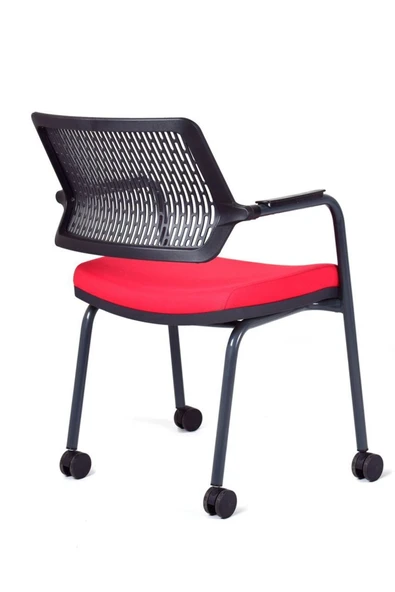 Koltukstilim   Carmel Kırmızı Fileli Çalışma Koltuğu Ofis Koltuğu - Resim 4