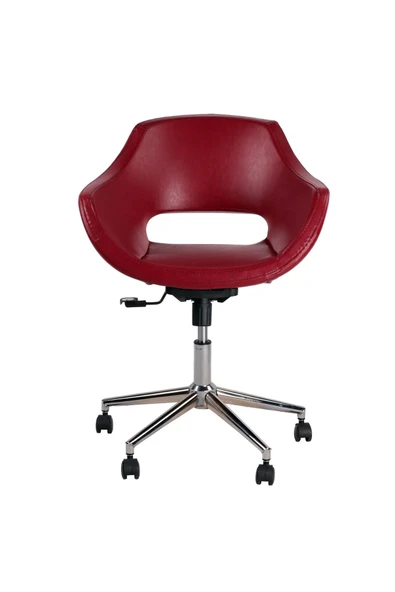 Koltukstilim   Wave Kırmızı Deri Çalışma Koltuğu Personel Koltuğu ürün görseli