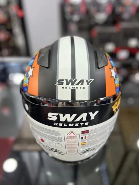 Sway 765 Çenesiz Aynalı Güneş Vizörlü Açık Motosiklet Kaskı M Beden Mat Kong Black - 3