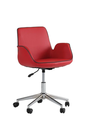 Koltukstilim   F-303 Kırmızı Deri Çalışma Koltuğu ürün görseli