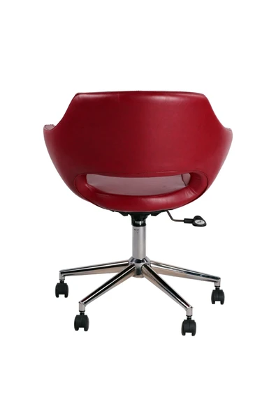 Koltukstilim   Wave Kırmızı Deri Çalışma Koltuğu Personel Koltuğu - Resim 4