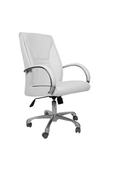 Koltukstilim   Ads Beyaz Deri Çalışma Koltuğu - Resim 2