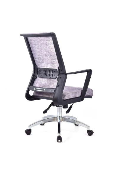 Koltukstilim   Magenta Gri Deri Çalışma Koltuğu Ofis Koltuğu Büro Koltuğu Ofis Sandalyesi - Resim 4