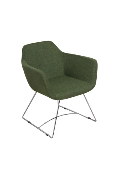 Koltukstilim Pelin Keten Yeşil Berjer Ofis Bekleme Berjer