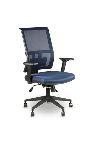 Koltukstilim   Bergama Lacivert Fileli Çalışma Koltuğu - Resim 2