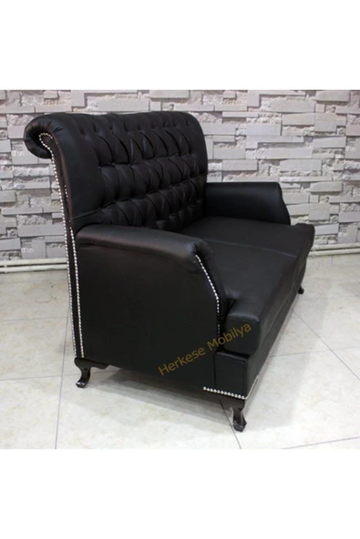 Koltukstilim   Lord Kapitone İkili Kanepe - Resim 3