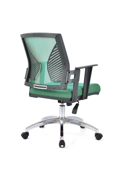 Koltukstilim   Sante Yeşil Fileli Krom Çalışma Koltuğu Ofis Koltuğu - Resim 4