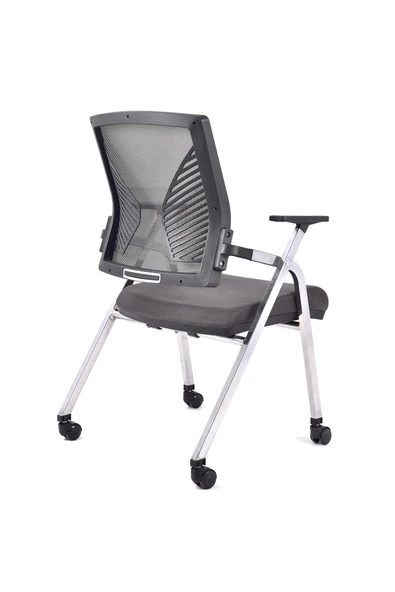 Koltukstilim   Lucca Antrasit Fileli Katlanır Masalı Çalışma Koltuğu Ofis Koltuğu - Resim 4