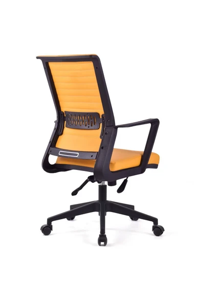 Koltukstilim   Magenta Turuncu Deri Pls Çalışma Koltuğu Ofis Koltuğu - Resim 4