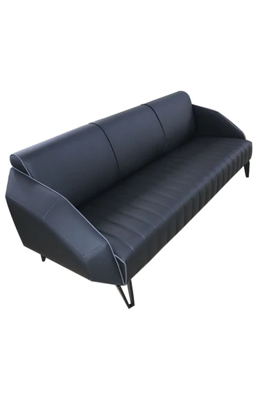 Koltukstilim   Sandro Black Üçlü Ofis Kanepe Ofis Bekleme Ofis Mobilyası - 2